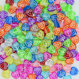 Assorted Color Embossed Heart Beads | PB255