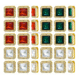 Square Shape  Meenakari Kundan Beads | Size : 19mm | Qty : 6pcs | MK31