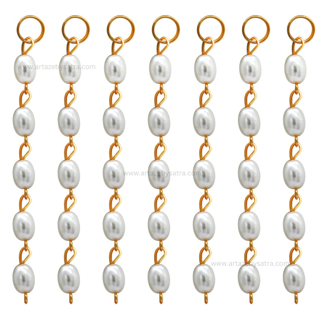 Oval Pearl Beads Hanging Tassels | Size : 85mm | Qty : 20pcs | T08