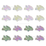 Rainbow Ginkgo Leaf Plastic Beads (1 Hole) | Size : 30mm | Qty : 6pcs | PB181