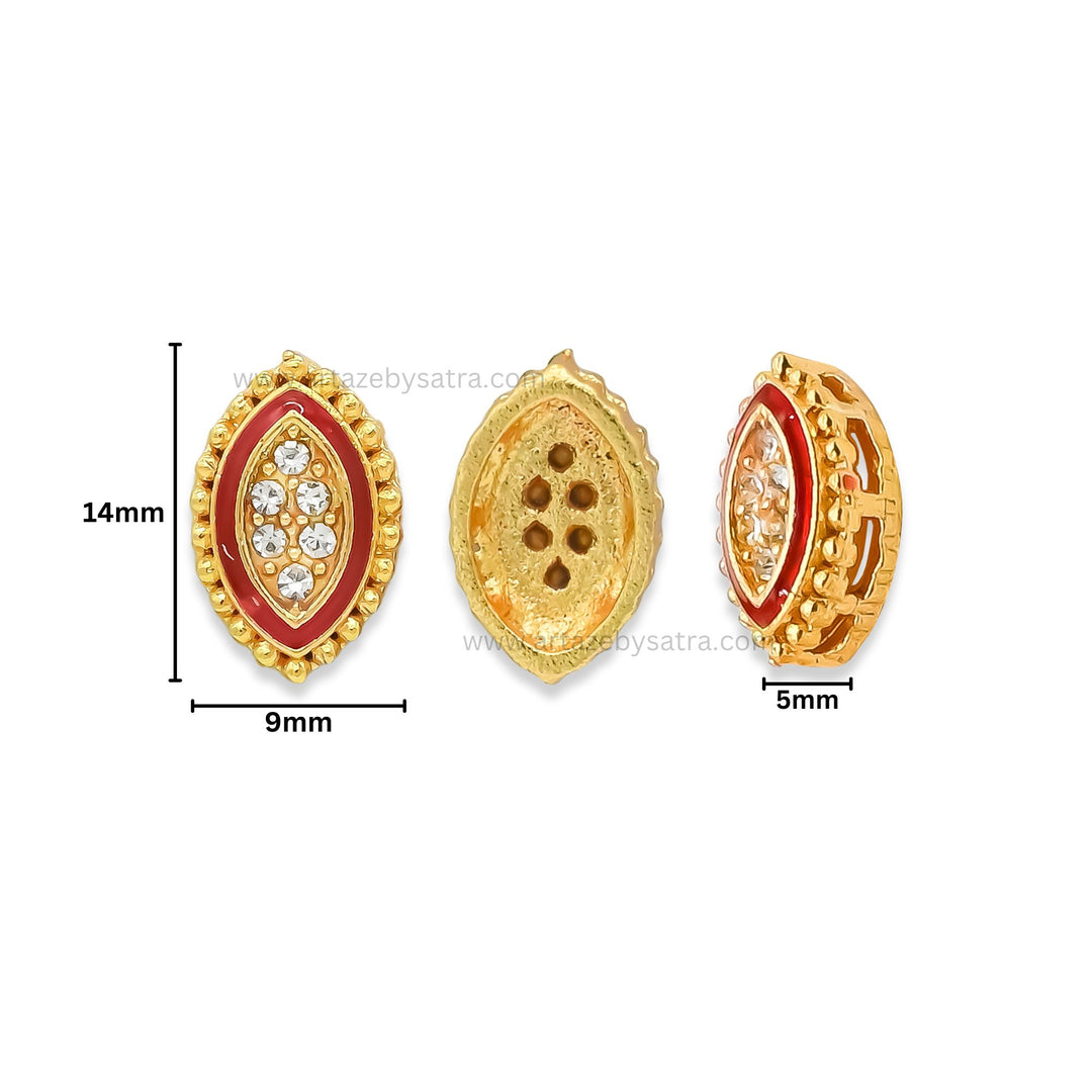 Meenakari Kundan Beads | Size : 9mm | Qty : 12pcs