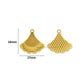 Fan Shaped Brass Charms | High Quality | Size : 16mm | Qty : 6pcs