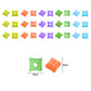 Assorted Square Shape Pastel Plastic Beads | Size : 8mm | PB117