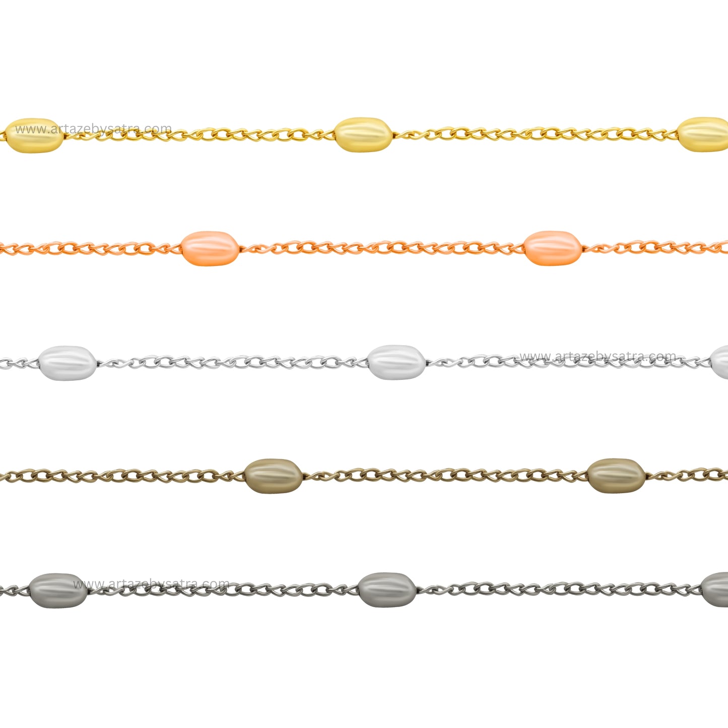 Iron Oval Beaded Chain | Qty : 5pcs (High Quality) | RC08