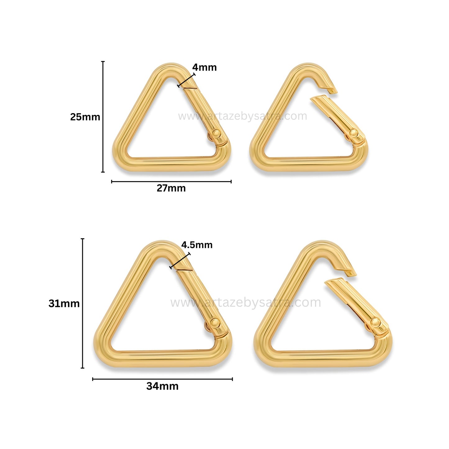 Triangle Alloy Spring Gate Carabiners | Qty : 6pcs | BF121