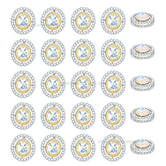 Oval Meenakari Kundan Beads | Size : 20mm | Qty : 6pcs | MK05