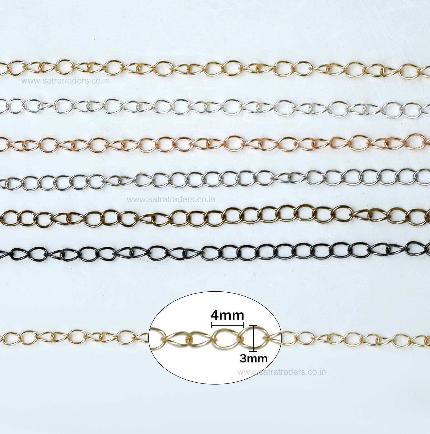Iron Chain (Indian Plating) | Size : 4x3mm | IP08