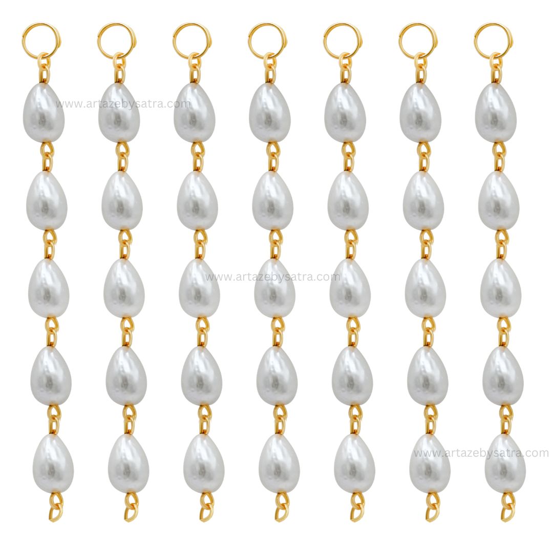 Drop Pearl Beads Hanging Tassels | Size : 90mm | Qty : 20pcs | T11