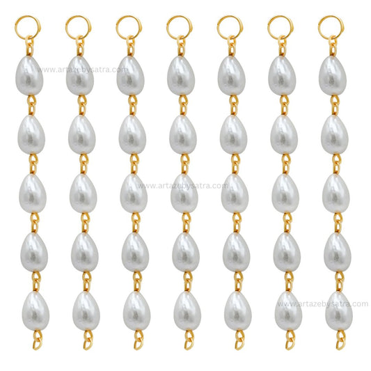 Drop Pearl Beads Hanging Tassels | Size : 90mm | Qty : 20pcs | T11