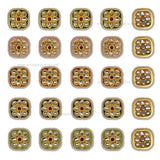 Meenakari Kundan Beads | Size : 17mm | Qty : 12pcs | C-288