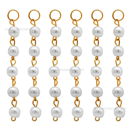 Round Pearl Beads Hanging Tassels | Size : 6,8mm | Qty : 20pcs | T12