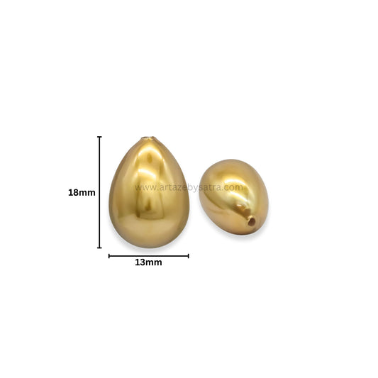 Drop Shape Plastic Beads (1 Hole) | Size : 13mm | Qty : 6pcs | PB204