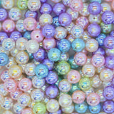 High-Quality Assorted Glossy Pastel Rainbow Pearl Beads | Qty : 6pcs | PB215