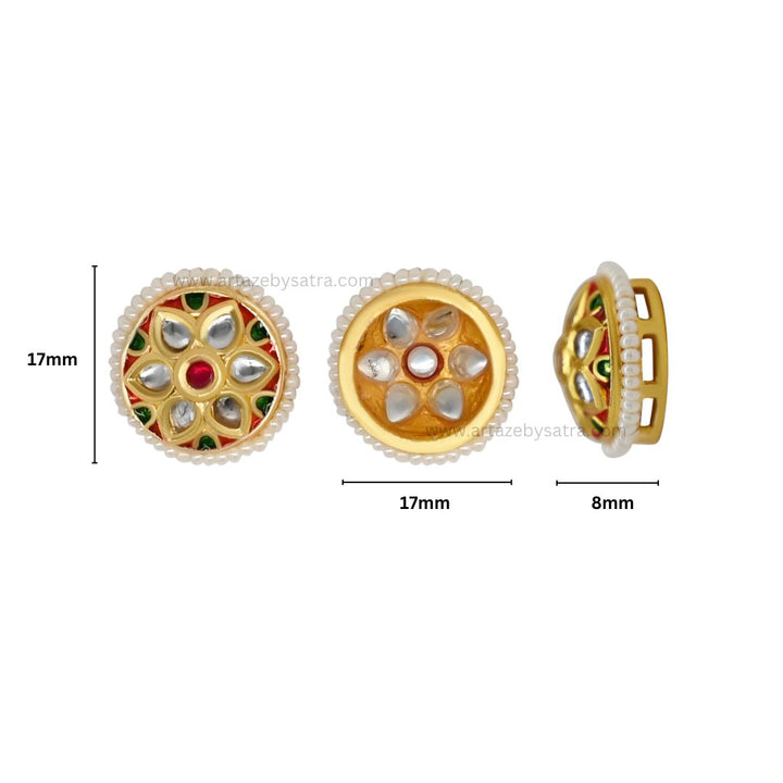 Meenakari Kundan Beads | Size : 17mm | Qty : 12pcs | C-287