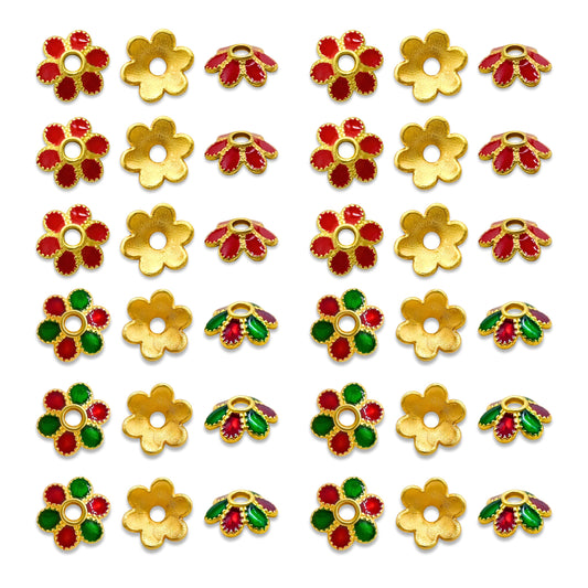 Designeer Meenakari Beads Cap | Size : 8mm | Qty : 50pcs | MK41