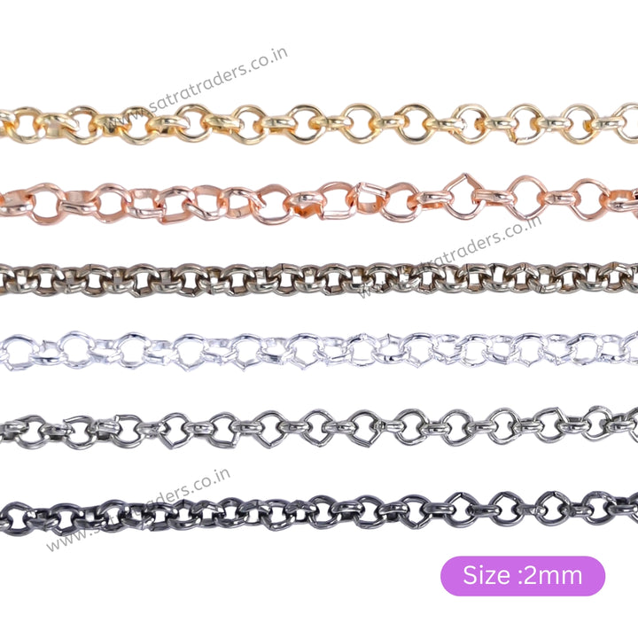 Iron Twisted Link O-Shaped Chain | Size:H-2mm W-2mm| 100grm | IC09