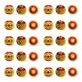 Brass Red Enamel Beads | High Quality | Size : 10mm | Qty : 4pcs