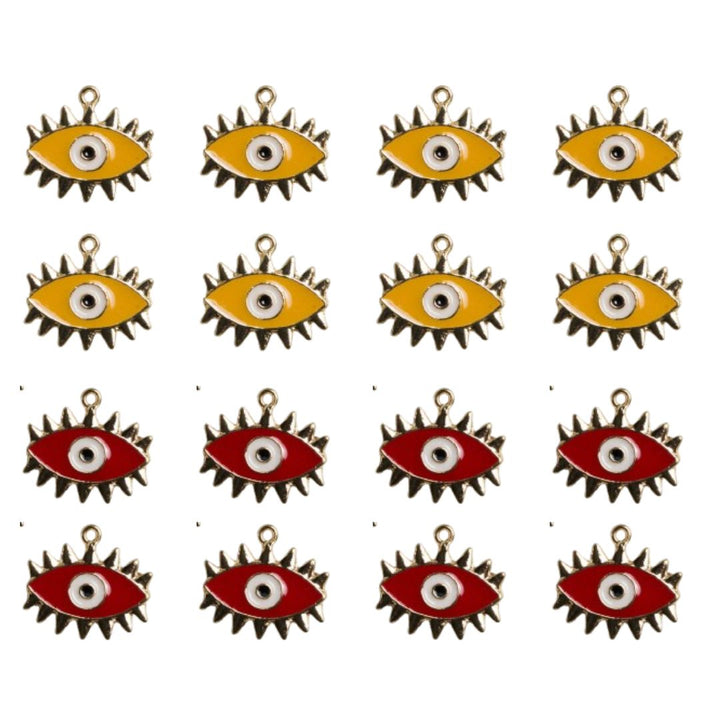 Eye Shape Enamel Charms | Size : 22mm | Qty : 6pcs