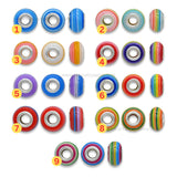 Vibrant Rainbow Striped Resin Beads | Size : 14mm | Qty : 12pcs | PB262