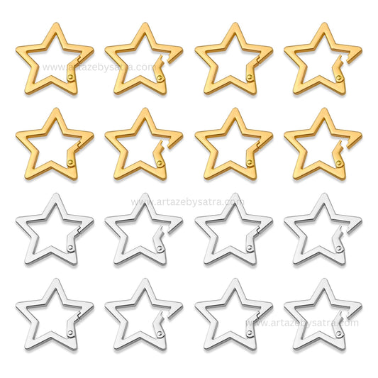 Star Alloy Spring Gate Carabiners | Size : 31mm | Qty : 4pcs | BF123