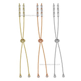 Brass Stone Adjustable Slider Bracelet | Size : 4inch | Qty : 2pcs | B10