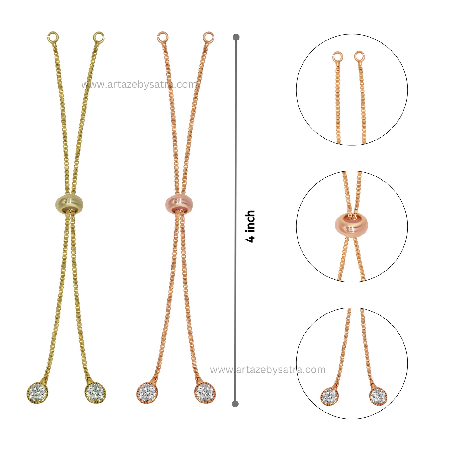 Stone Bracelet  Adjustable Slider | Size : 4inch | Qty : 10pcs | B02