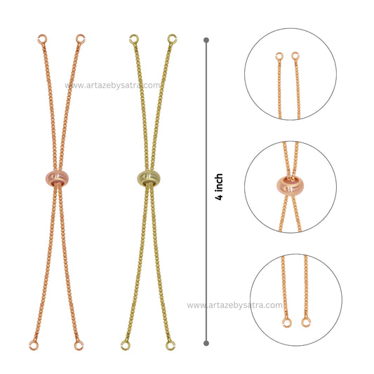 Adjustable Slider Chain Bracelet | Size : 4inch | Qty : 10pcs | B05