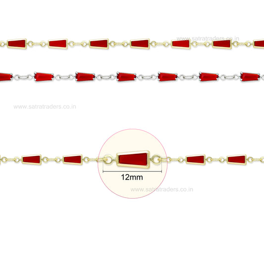 Gemstone Link Brass Chain | Size : 1m | BC1004