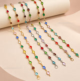 Teardrop Gemstone Link Brass Chain | Size : 1m | BC1005