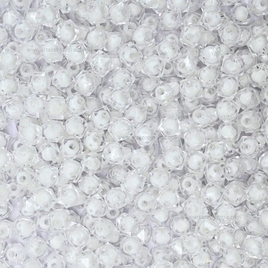 White Translucent Square Plastic Beads | Size : 8mm | PB09