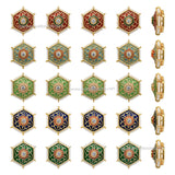 Hexagonal Meenakari Beads | Size : 18mm | Qty : 12pcs
