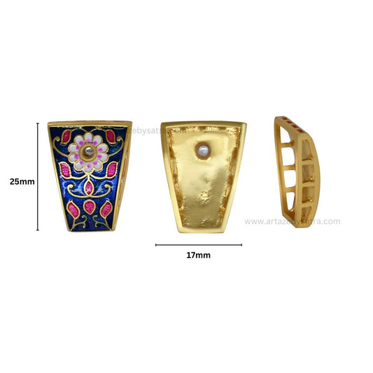 Meenakari Kundan Beads |  Size : 26mm | Qty : 6pcs | C-557