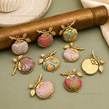 Vintage Fabric Apple Brooch Connectors | Qty : 1pcs | CHE172