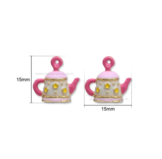 Pink Teapot Charm | Size : 15mm | Qty : 1pc | CHE178