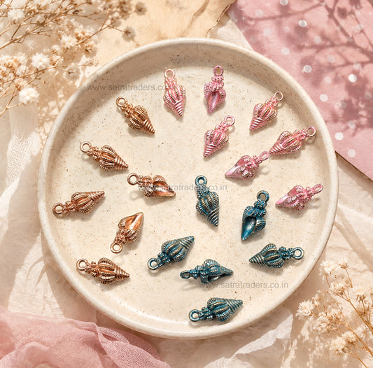 Antique Seashell Charms | Size : 19mm | Qty : 6pcs | CHE185