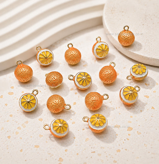 Orange Fruit Charm | Size : 13mm | Qty : 1pcs | CHE196