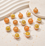 Orange Fruit Charm | Size : 13mm | Qty : 1pcs | CHE196