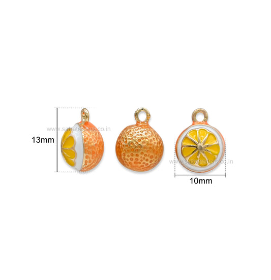 Orange Fruit Charm | Size : 13mm | Qty : 1pcs | CHE196