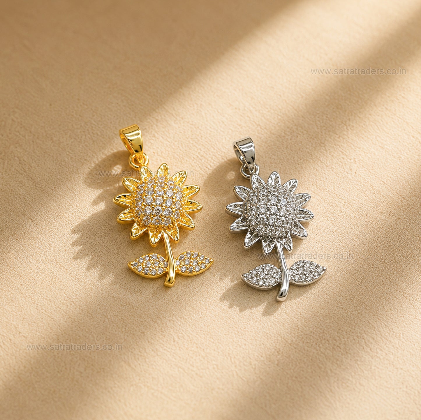 Sunflower Anti-Tarnish Charm | Size : 27mm | Qty : 1pc |CHL180