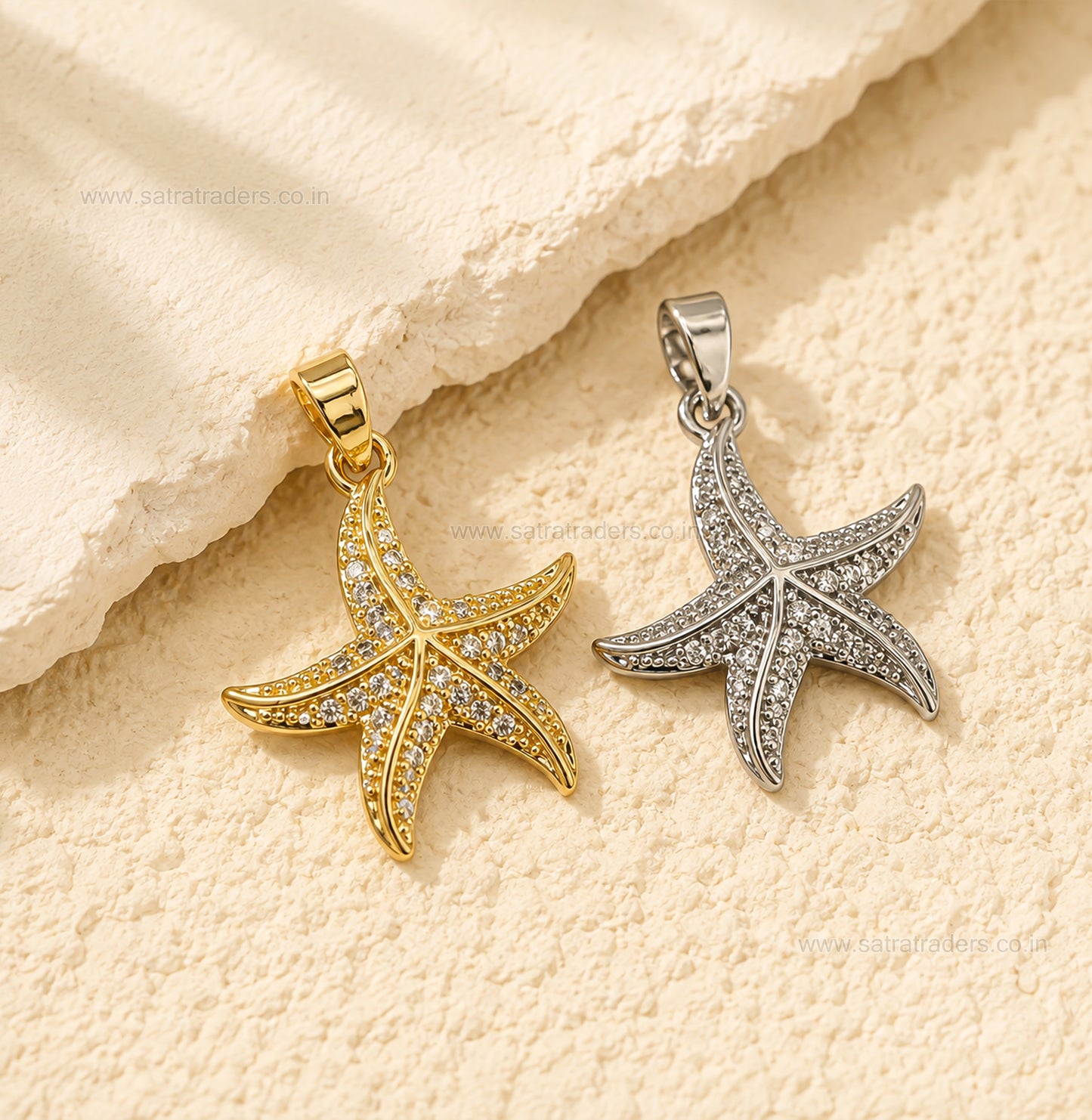 Pave Starfish Anti-Tarnish Charm | Size : 23mm | Qty : 1pc | CHL187