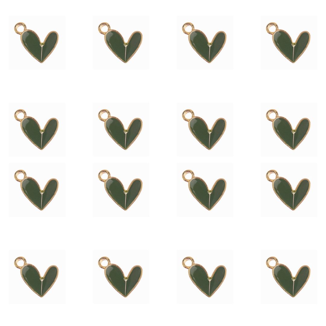 Heart Enamel Charms | Size : 13mm | 10pcs