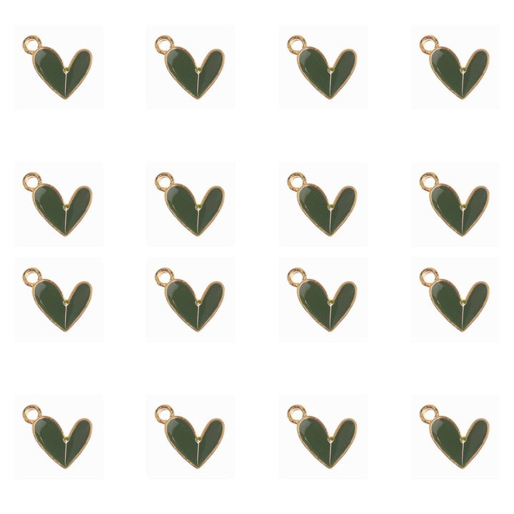 Heart Enamel Charms | Size : 13mm | 10pcs
