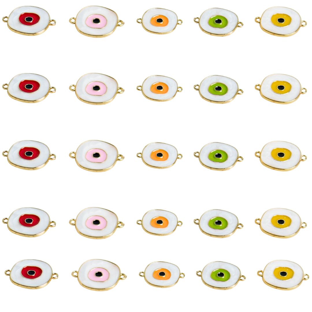 Evil Eye Connector Charms  | Size : 20mm | 04pcs