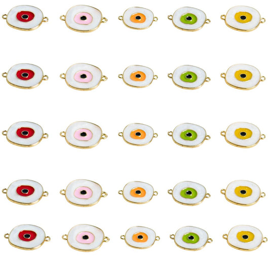 Evil Eye Connector Charms  | Size : 20mm | 04pcs
