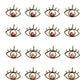 Eyelash Evil Eye Enamel Charms | Size : H 12mm W 21mm | 6PCS