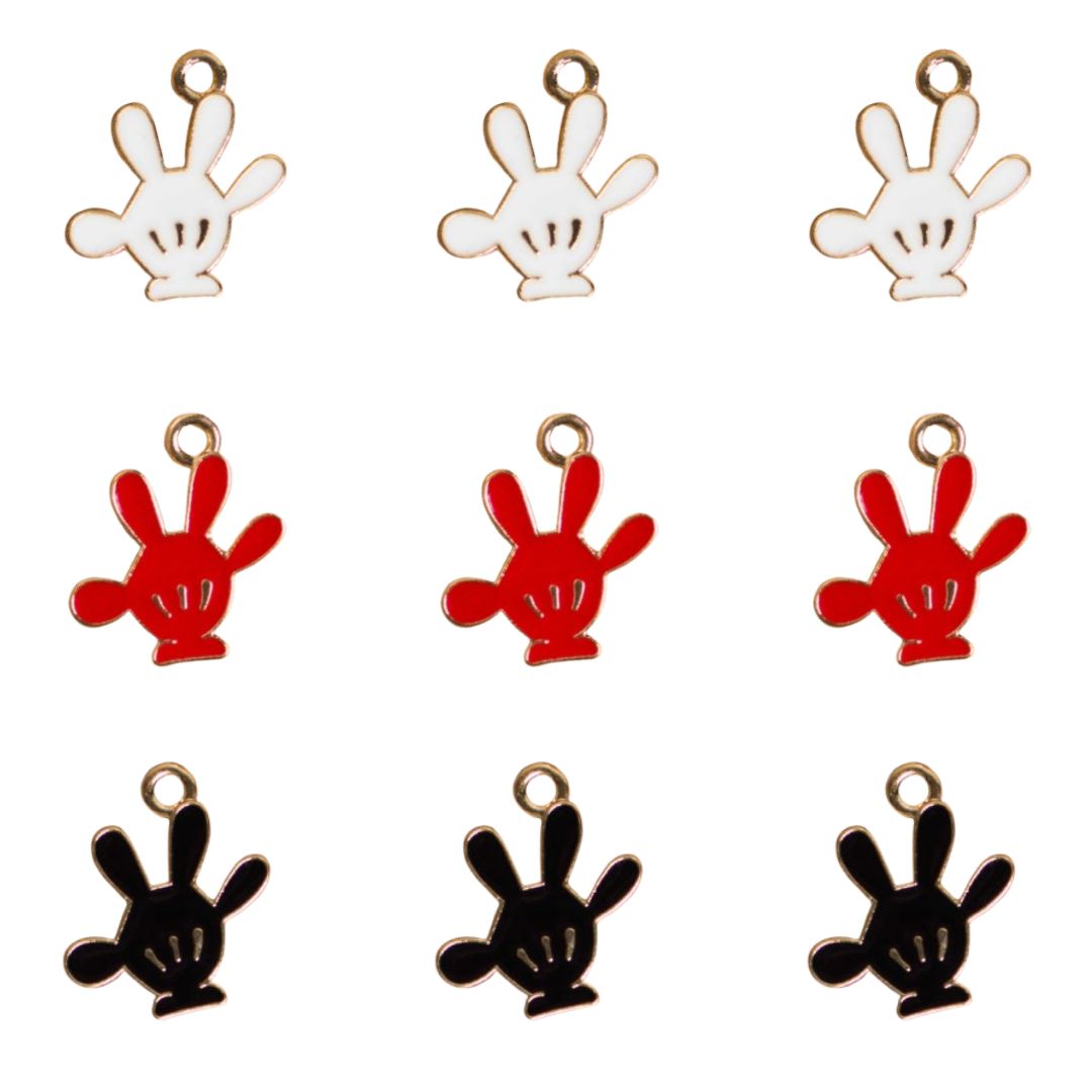 Glove Enamel Charms | Size : 18mm | 6pcs