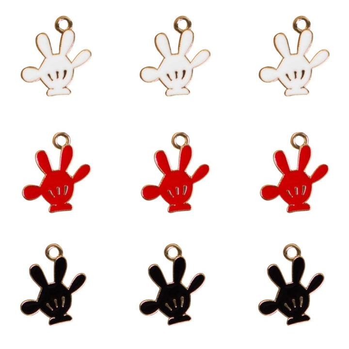 Glove Enamel Charms | Size : 18mm | 6pcs