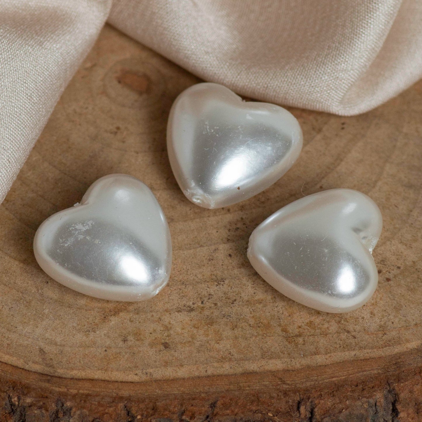 Uncut Heart Shape Pearl Beads | UC08