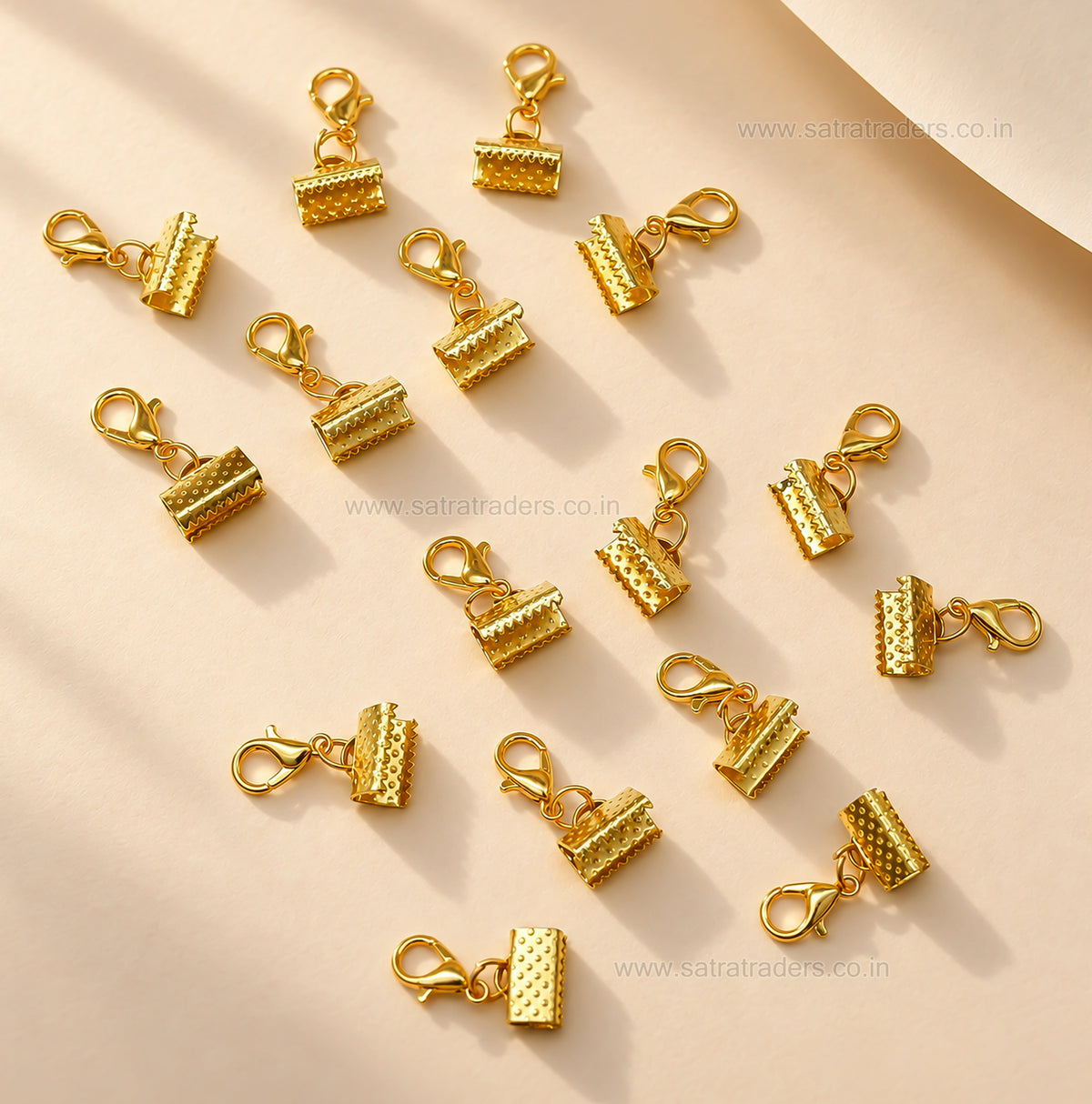 Ribbon End Crimps with Lobster Clasps |Size : 10mm | Qty : 25pcs | BF164