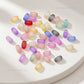 Assorted Textured Oval Glass Beads | Size : 6mm*4mm | GB108